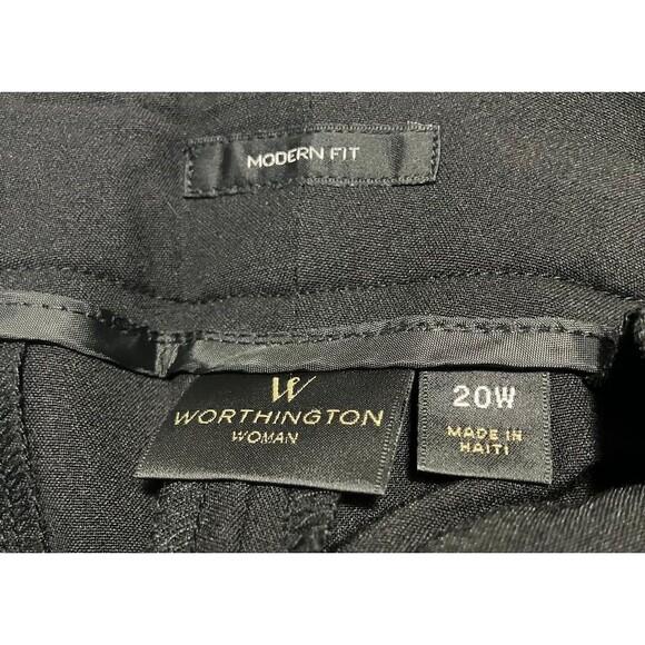 NWT Worthington Women's Black Dress Pants Modern Fit Trouser Leg Plus Size 20W - Picture 3 of 11